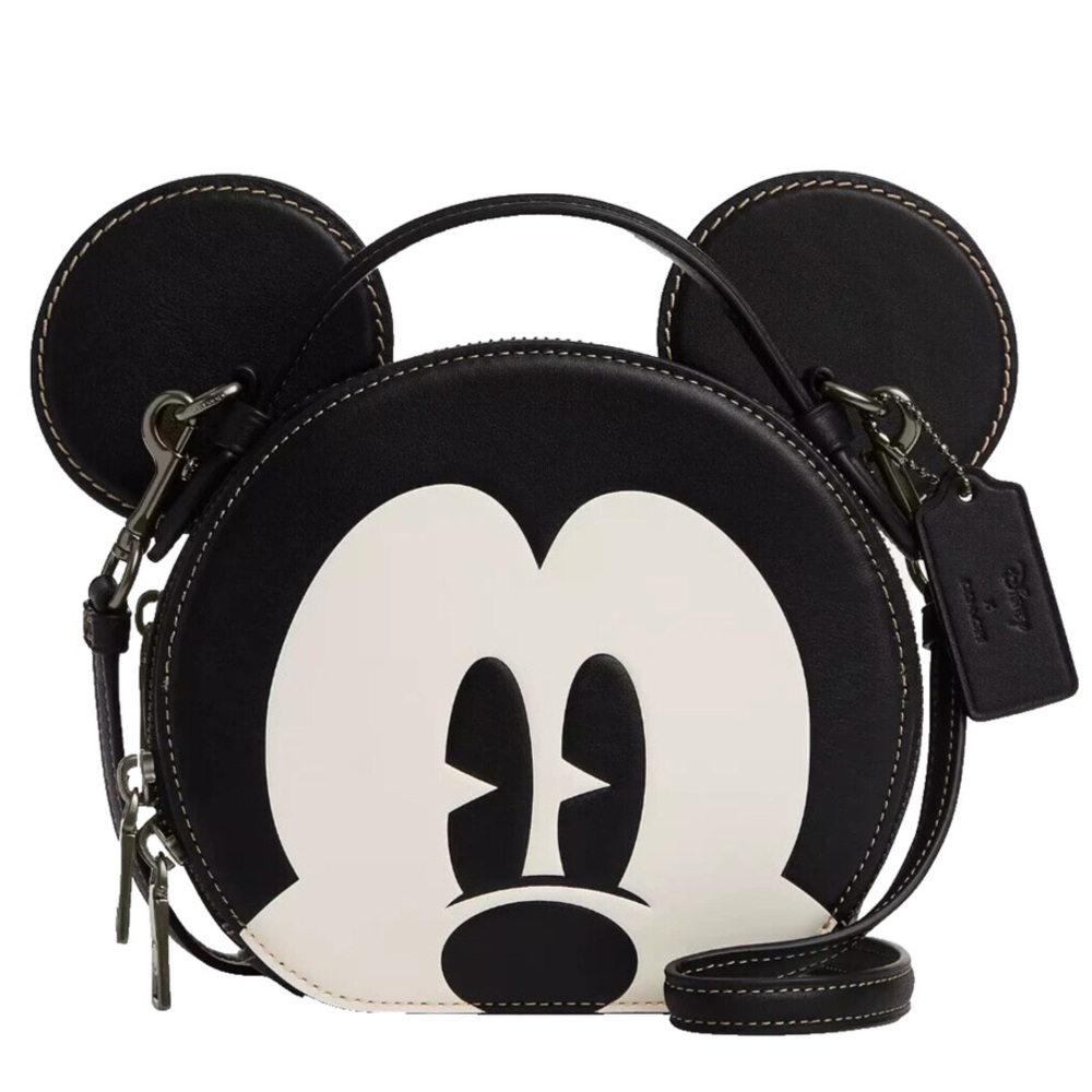 Coach Black and White Mickey Mouse Crossbody Bag
